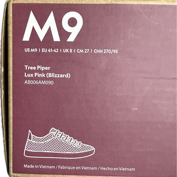 NEW Allbirds Tree Piper - Lux Pink (Blizzard) M9 EU 41-42 Mens/Womens - Picture 4 of 5